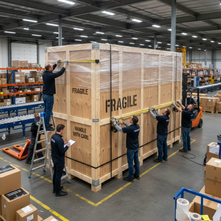 Oversized Amazon product being prepped for FBA compliance