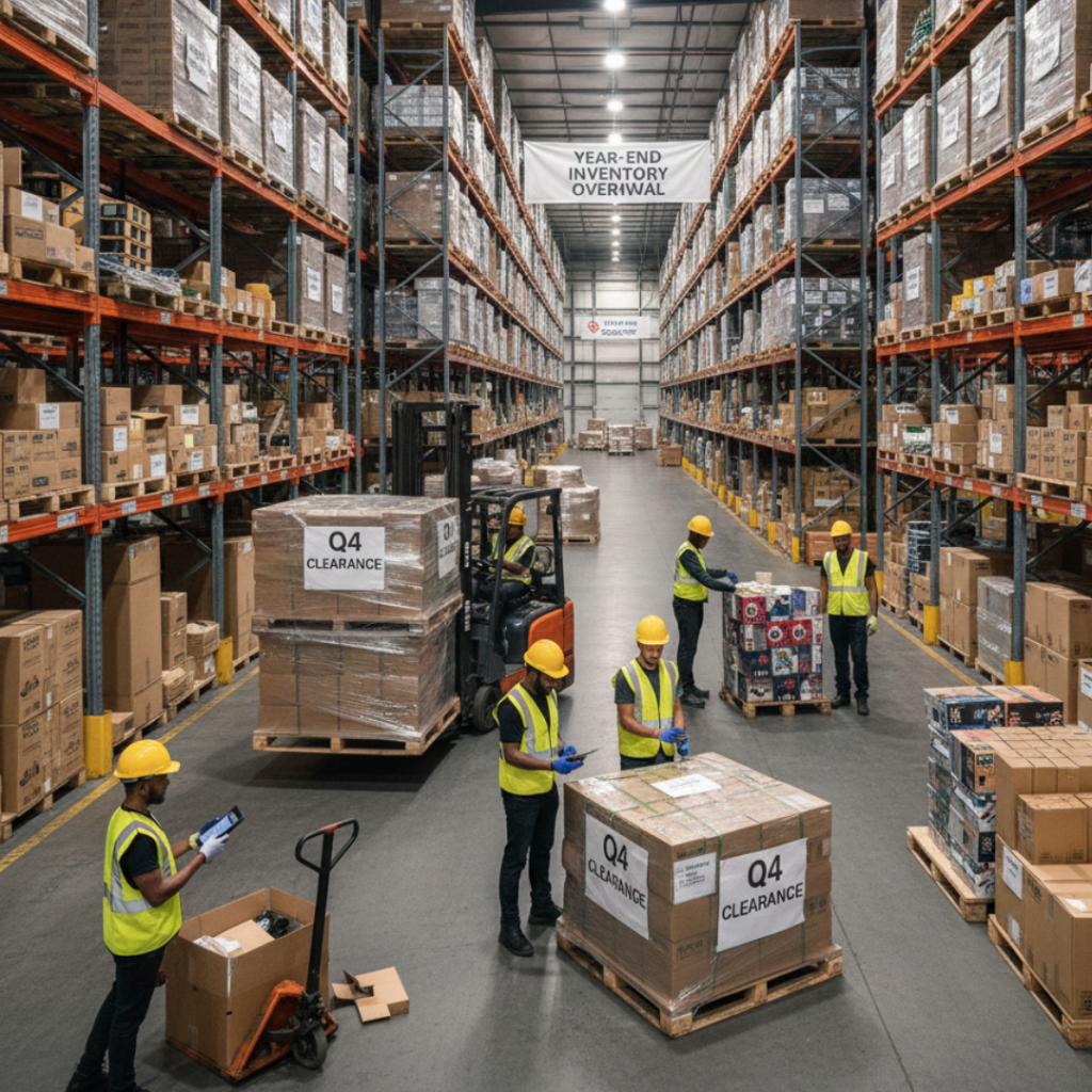 3PL team organizing Amazon inventory during Q1 reset”